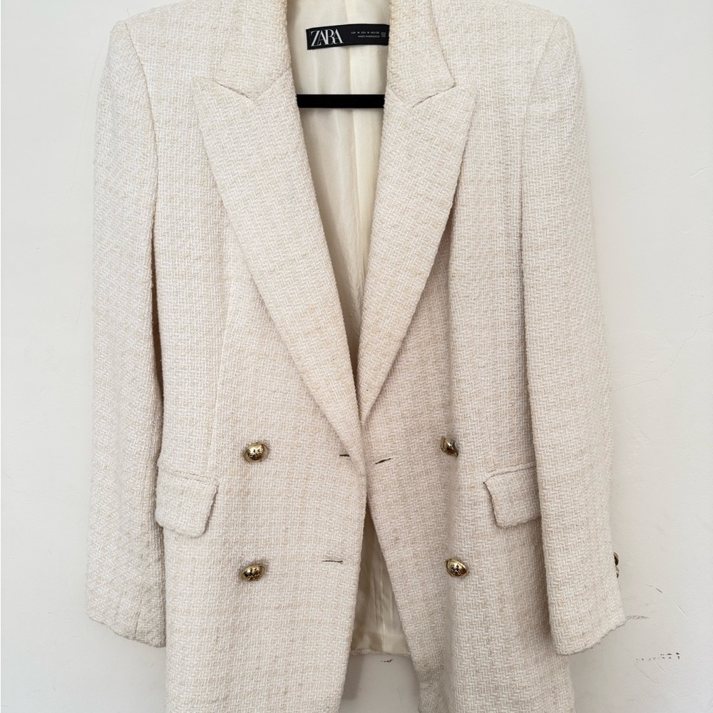 Zara Textured Cream Jacket